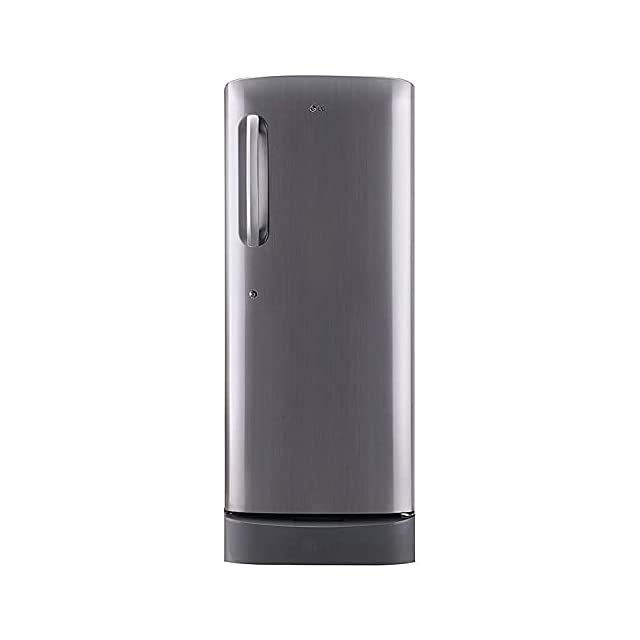 LG 235 L 3 Star Direct-Cool Single Door Refrigerator (GL-D241APZD, Shiny Steel, Base stand with Drawer)