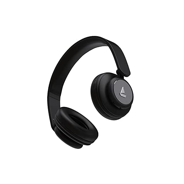 boAt Rockerz 450 Bluetooth Wireless On Ear Headphones with Mic, Upto 15 Hours Playback, 40MM Drivers, Padded Ear Cushions and Dual Modes (Luscious Black)