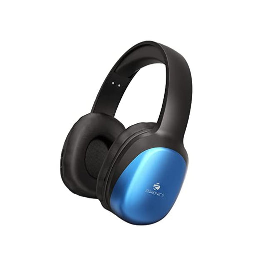 Zebronics Zeb-Thunder PRO On-Ear Wireless Headphone with BTv5.0, Up to 21 Hours Playback, 40mm Drivers with Deep Bass, Wired Mode, USB-C Type Charging(Blue)