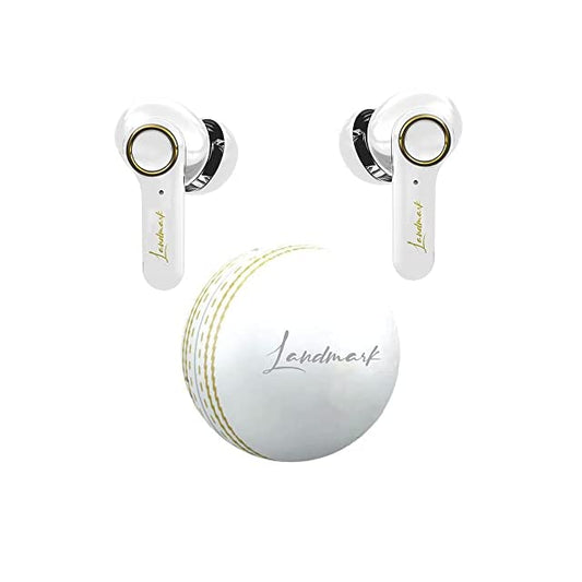 LANDMARK SEASON LM BH133 in-Ear True Wireless Earbuds (TWS) with Deep Bass Sound, Passive Noise Cancellation, Bluetooth 5.1, 30Hrs Playtime, Touch Controls & Voice Assistance with Built-in Mic - White