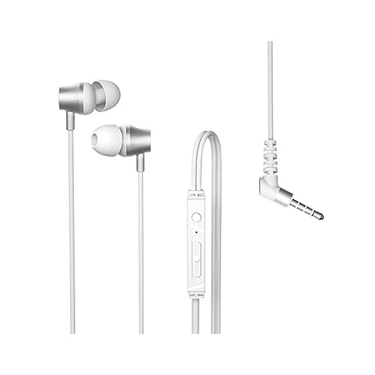 Lenovo QF320 Wired in-Ear Earphone with in-line Remote Control, Stereo Sound, Earphone for Phone, Tablet, Laptop, and PC -White