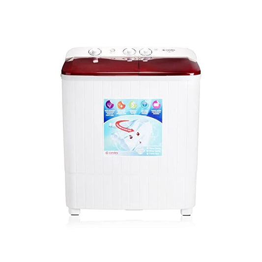 Candes 6.5 kg Semi Automatic Top Load Washing Machine, Maroon Red (CTPL65PLSWM)