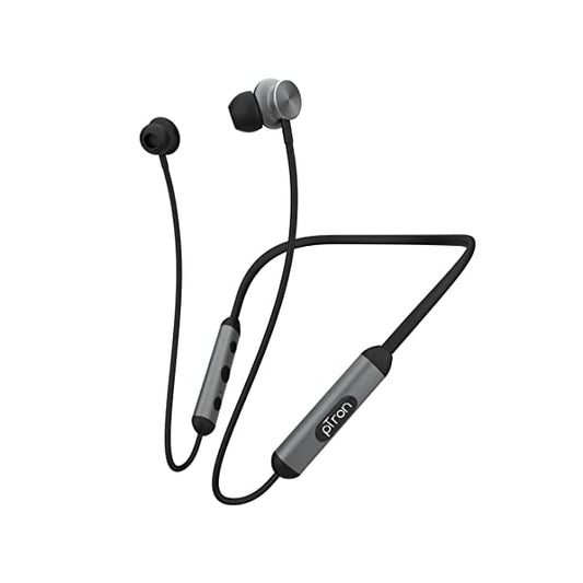 pTron InTunes Ultima Wireless Headphones, Powerful Bass, 18Hrs Playtime, Type-C Fast Charging, Bluetooth 5.0, Passive Noise Cancellation, Voice Assistant, HD Mic & IPX4 Water-Resistant (Black & Grey)