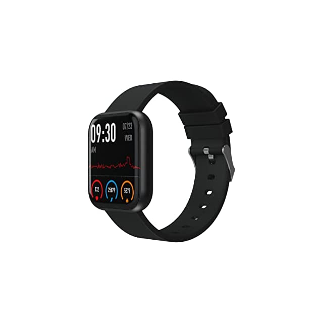 Portronics Kronos X2 Smart Watch Full Touch 1.3" Screen, Heart Rate Monitor, Multiple Sports Mode, Alarm Clock, 100+ Watch Faces with Social Media Notifications(Black)
