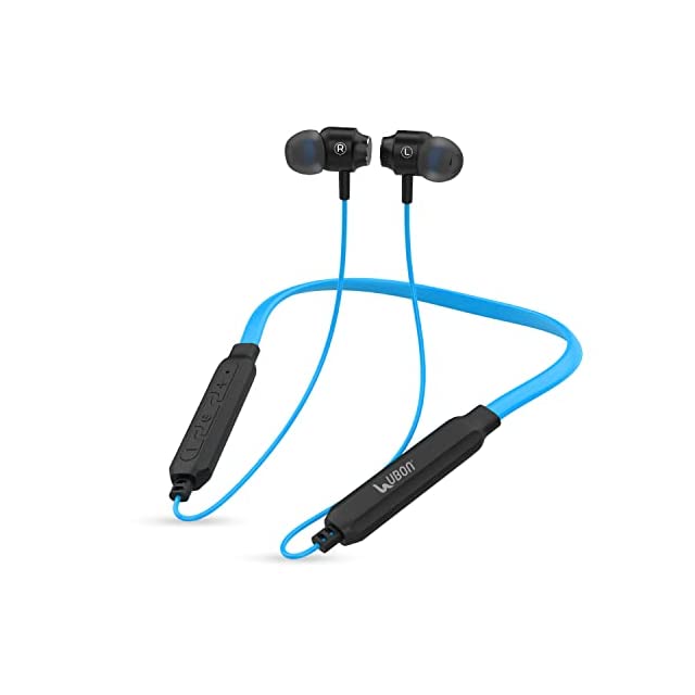 UBON Bluetooth Earphone Agni Series CL-202 Wireless Neckband Up to 20 Hours Playtime, 10mm Driver, Super Bass & Music, Sporty Design v5.0 Bluetooth Headset for Gym & Sports (Blue)
