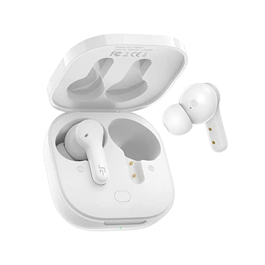 Crossbeats Neobuds Bluetooth Truly Wireless In Ear Earbuds With Mic 4 Noise Cancelling, 40 Hours Battery, Gaming Mode Mono & Stereo, Type-C Fast Charge, 13 Mm Bass Drivers (White)