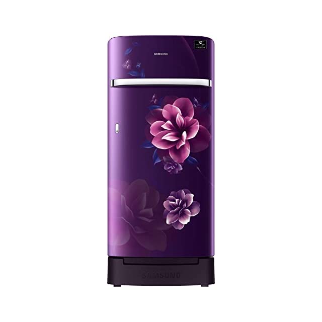 Samsung 198 L 4 Star Inverter Direct-Cool Single Door Refrigerator (RR21T2H2XCR/HL, Camellia Purple, Base Stand with Drawer)