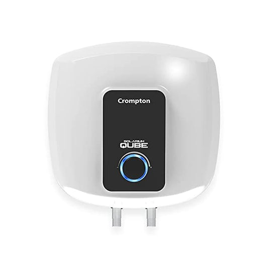 Crompton Solarium Qube 15-L 5 Star Rated Storage Water Heater (Geyser) with Free Installation and Connection Pipes (White and Black)