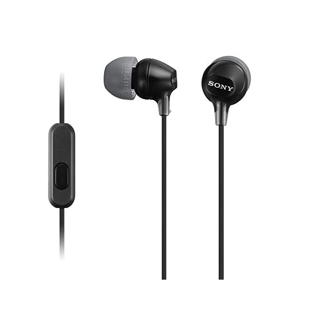 Sony MDR-EX15AP EX Wired In Ear Headphone with Mic (Black)