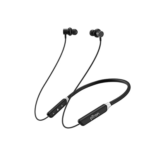 pTron InTunes Pro ENC (Environment Noise Cancellation) Bluetooth 5.2 Wireless Headphones, 24Hrs Playtime, Low Latency, Deep Bass, Crystal Clear Calls, IPX4 Water Resistant & Voice Assistance (Black)