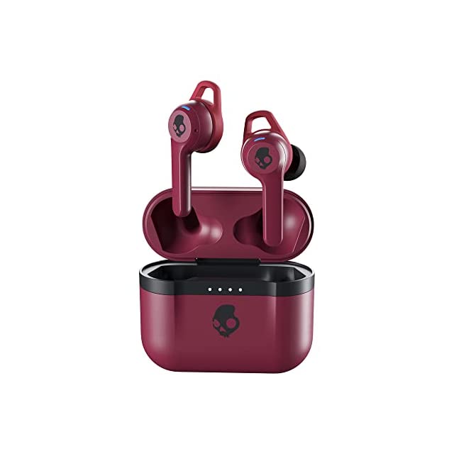 Skullcandy Indy Evo Truly Wireless Bluetooth in Ear Earbuds with Mic (Deep Red)