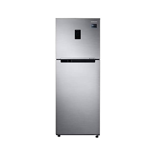 Samsung 324L 3 Star Inverter Frost Free Double Door Refrigerator (RT34T4513S8/HL, Elegant Inox, Convertible)