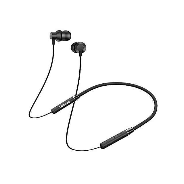 Lenovo HE05 Wireless Bluetooth 5.0 in-Ear Neckband Earphones with Mic (Black
