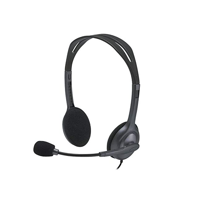 Logitech H111 Wired On Ear Headphones With Mic Black