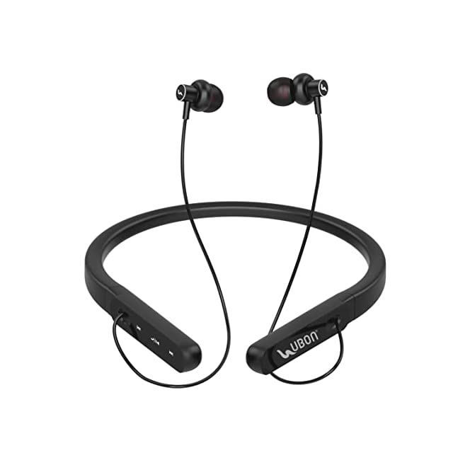 UBON Bluetooth Earphone with Mic, CL-110 Touch Series Wireless Neckband with Full Touch Control, Up to 30Hours Playtime, Type-C Interface, v5.2 Bluetooth Headset for Music & Super Bass - Black