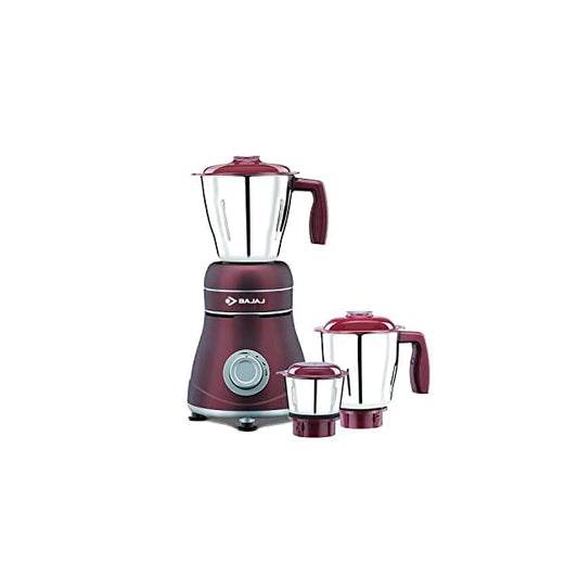 Bajaj Ivora 800W Mixer Grinder with Anti-Bacterial Coating and Nutri-Pro Feature, 3 Jars, Crimson Red