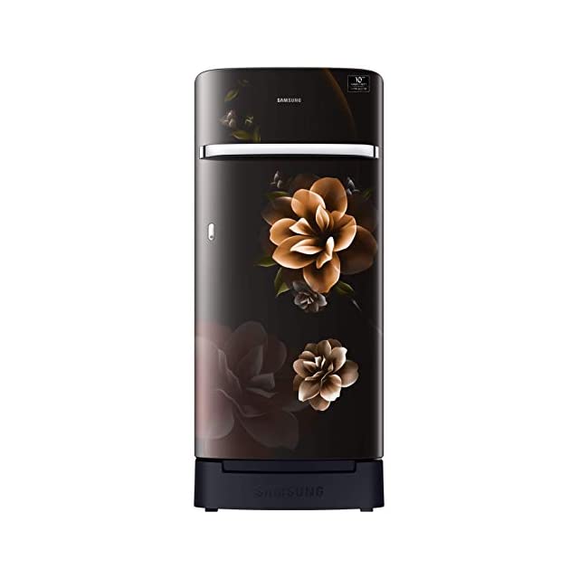 Samsung 198 L 5 Star Inverter Direct-Cool Single Door Refrigerator (RR21T2H2WCB/HL, Camellia Black, Base Stand with Drawer)