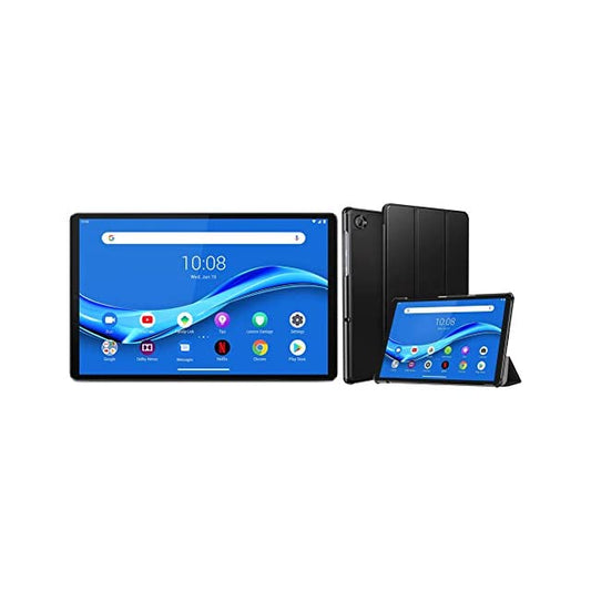Lenovo Tab M10 FHD Plus Tablet (10.3-inch, 4GB, 128GB, Wi-Fi + LTE, Volte Calling), Platinum Grey + Cover
