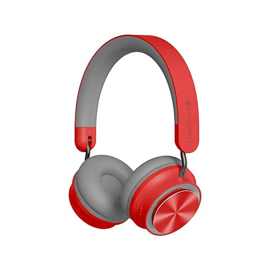ZEBRONICS Zeb-Bang PRO Bluetooth v5.0 Headphone, 30H Backup, Foldable Design, Call Function, Voice Assistant Feature, Built-in Rechargeable Battery, Type C Charging, 40mm Driver and AUX. (Red)