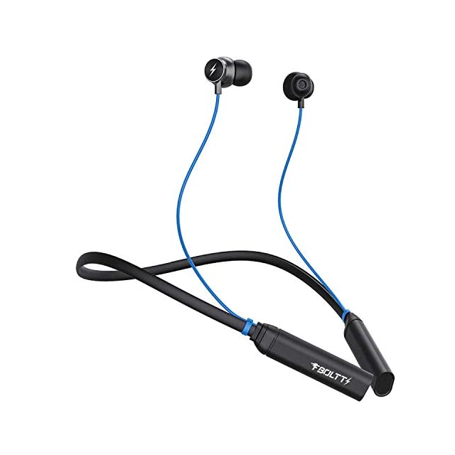 Boltt Fire-Boltt Echo 1000 Neckband in Ear Bluetooth Earphones Hearable with Explosive Sound, Google & Siri Assistance, IPX4 Waterproof with Mic (Blue)