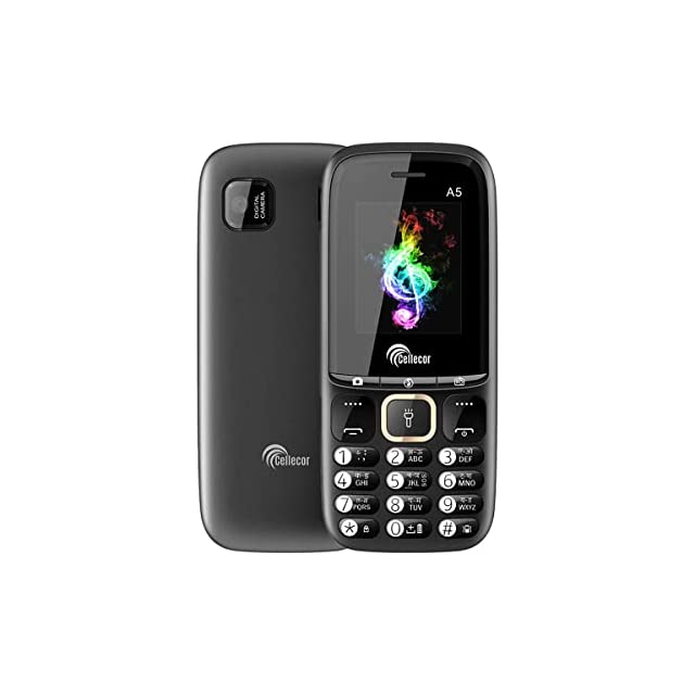 Cellecor A5 Dual Sim Feature Phone 2750 mAH Battery with Vibration, Big Torch Light, UB Glass, MP3 & MP4 Player and Rear Camera (1.8" Display, Black)