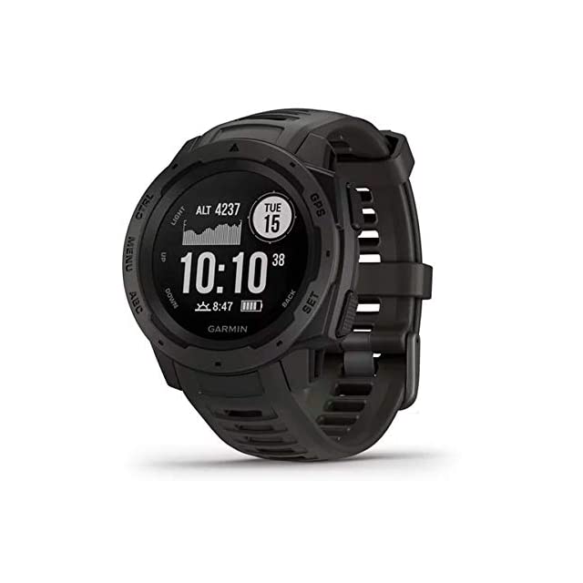 Garmin Instinct, Rugged Outdoor Watch with GPS, Features GLONASS and Galileo, Heart Rate Monitoring and 3-Axis Compass,