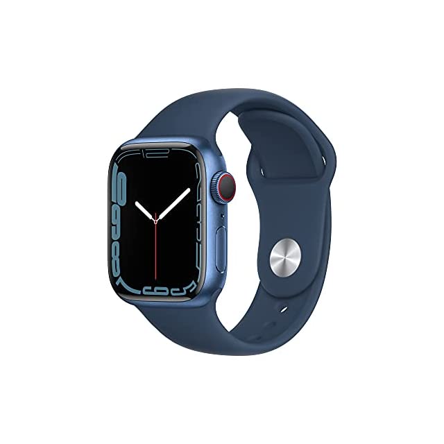 Apple Watch Series 7 (GPS + Cellular, 41mm) - Blue Aluminium Case with Abyss Blue Sport Band - Regular
