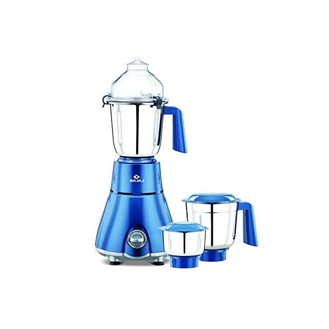Bajaj Beryl Persian Blue 750 Watts, 3 Jar Mixer Grinder with Anti-germ & Anti-dust coating