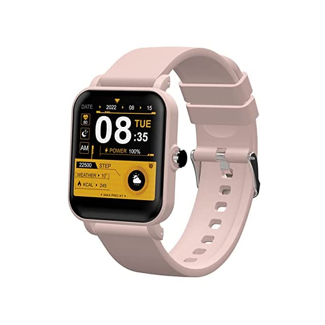 Maxima Max Pro X1 Smartwatch - Premium 1.4” HD Display of 500 Nits with 10 Days Battery Life, 100+ Watch Faces, Sleep & SpO2 Monitoring, Social Media alerts, Multiple Exercise Modes (Peachy Pink)
