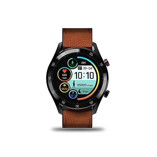 Gionee STYLFIT GSW8 Smartwatch with Bluetooth Calling and Music, Built-in mic & Speaker, Internal Storage, HR Monitoring, Multiple Sport Mode, Full Touch Control (Sienna Brown), Regular