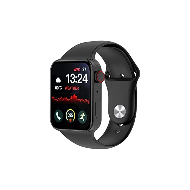 I KALL W1 Smart Watch with 1.82" Inch HD Display with Multiple Sports Modes (Black) (Black)