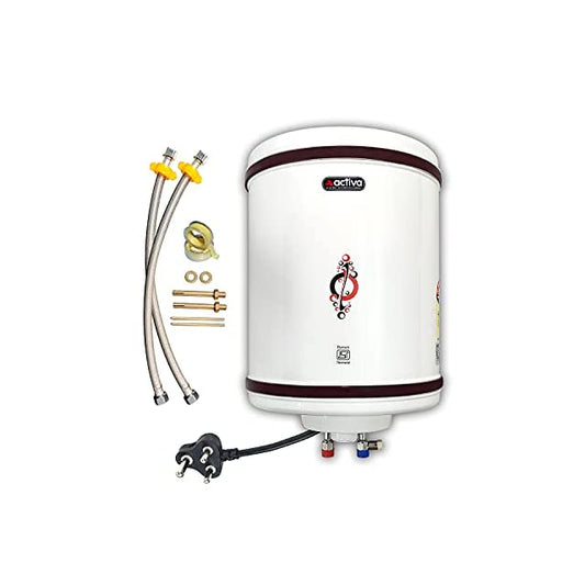 Activa 15 LTR. Storage 2 Kva 5 Star Geyser Special Anti Rust Coating Metal Body, HD ISI Element Crystal (Ivory) with Free Installation Kit and adjustable outer thermostat 2 Years Warranty