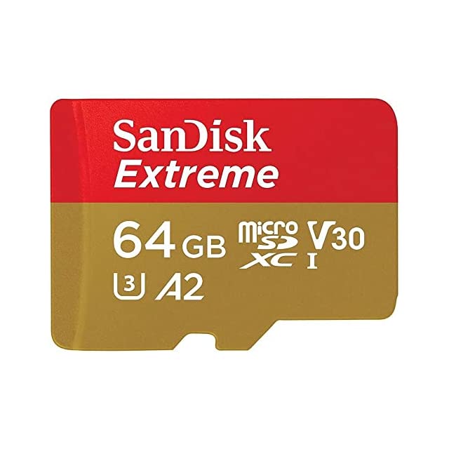 SanDisk Extreme 64GB MicroSDXC UHS-1 Card with Adapter (SDSQXNE-064G-GN6MA) [Newest Version]