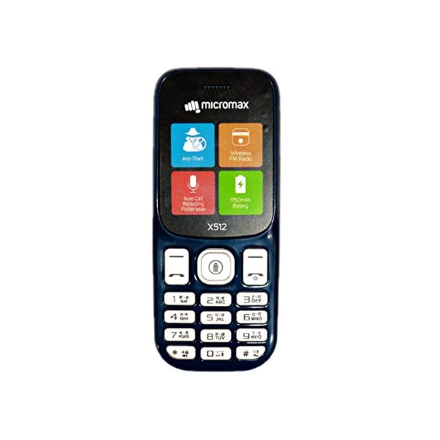 Micromax X512 Anniversary Edition 1750 mAh, Torch Blink on Call, Auto Call Recording Phone (Blue)