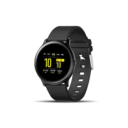 Gionee STYLFIT GSW7 Smartwatch with SPO2 Monitoring, Heart Rate Sensor, Full Touch Control, Remote Camera & IP67 Water Resistant (Matte Black), Regular
