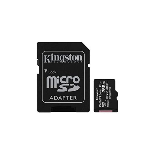 Kingston Canvas Select Plus 256GB microSD Card Class 10 UHS-I speeds up to 100MB/s with Adapter (SDCS2/256GBIN)