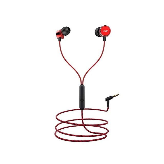 boAt BassHeads 172 Wired Earphone with Mic (Red)