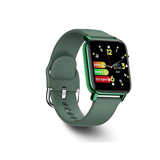 GIZMORE GizFit 908 Full Touch Smart Watch 1.4   3D Curved Display with Multiple Sports Mode, Blood Oxygen, Sleep Fitness Monitoring, Long Lasting Battery Up-to 15 Days & Unlimited Faces (Olive Green)