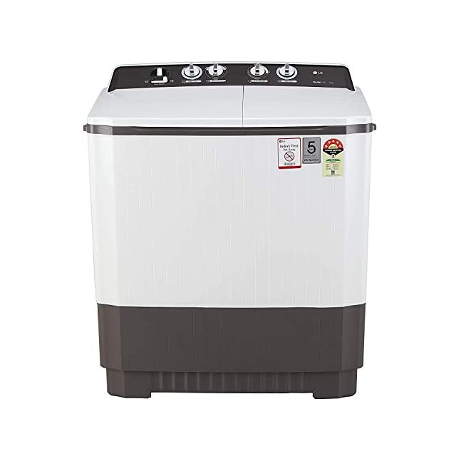 LG 9 kg 5 Star Semi-Automatic Top Loading Washing Machine (P9040RGAZ, Grey, Lint collector)