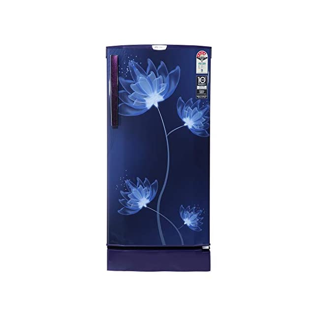 Godrej 190 L 4 Star Inverter Direct-Cool Single Door Refrigerator with Jumbo Vegetable Tray (RD 1904 PTDI 43 GL BL, Glass Blue)