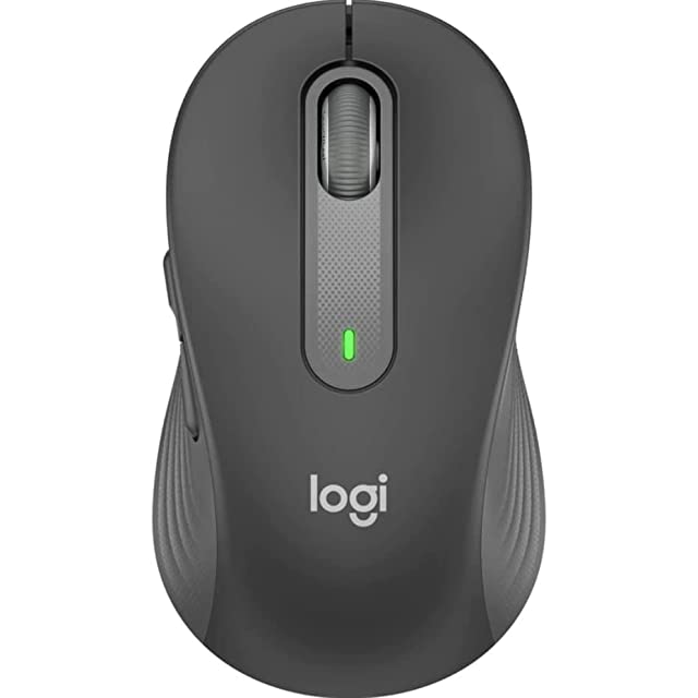 Logitech Signature M650 L Full Size Wireless Mouse - for Large Sized Hands, 2-Year Battery, Silent Clicks, Customisable Side Buttons, Bluetooth, Multi-Device Compatibility - Graphite