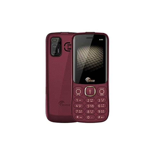 Cellecor A40i Dual Sim Feature Phone 2000 mAH Battery with Vibration, Torch Light, Wireless FM and Rear Camera (2.4" Display, Wine)