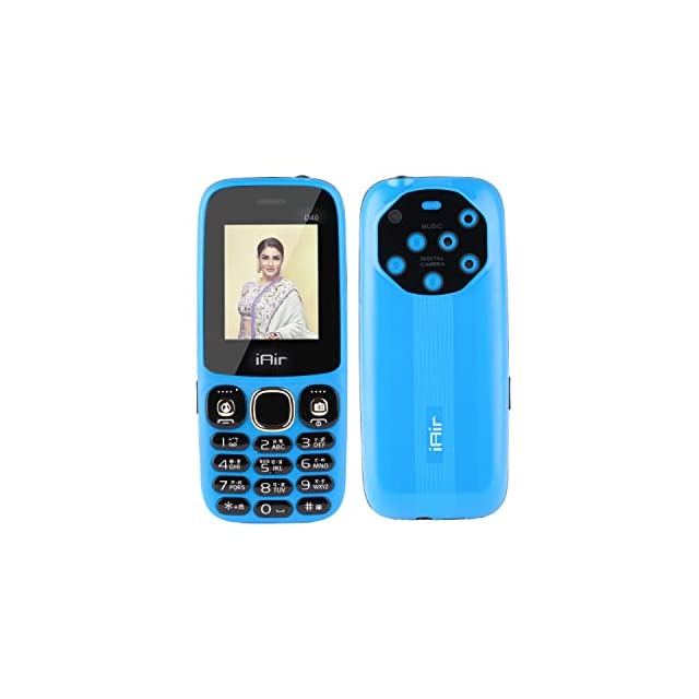 iAir 2G Dual Sim 2.0 inch Display, 32 MB Storage, 0.8 MP Camera, VGA Video Recording, FM GSM Feature Phone (Model Name:- D40 Blue)