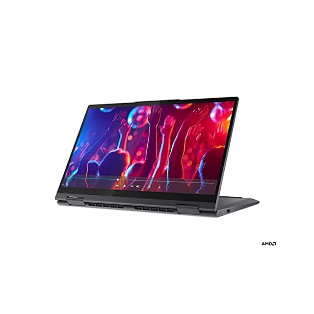 Lenovo Yoga 7 AMD Ryzen 7 5800U 14" (35.36cm) FHD IPS Laptop (16GB/512 GB SSD/Windows 10/MS Office/Backlit Keyboard/Fingerprint Reader/Slate Grey/1.45Kg), 82N7000AIN