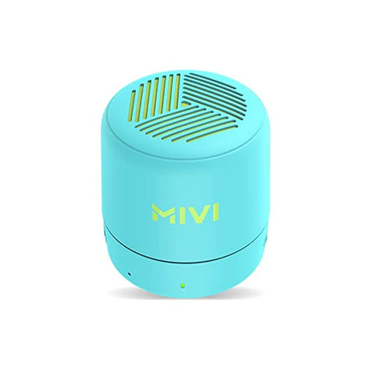 Mivi Play Bluetooth Speaker with 12 Hours Playtime. Wireless Speaker Made in India with Exceptional Sound Quality, Portable and Built in Mic-Turquoise, One Size