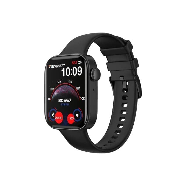 Fire-Boltt Ring 2 1.69" LCD Display with Bluetooth calling function with Voice Assistance Smartwatch  (Black Strap, Free Size) 