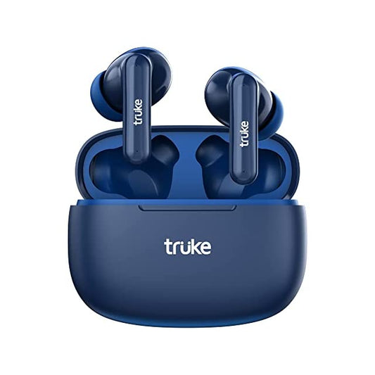 Truke Air Buds Lite Bluetooth Truly Wireless in Ear Earbuds with Mic with Ai Powered Noise Cancellation Auto Play/Pause AAC Codec Support 48Hrs Playtime 55Ms Ultra Low Latency 5.1 Ipx4 (Blue)