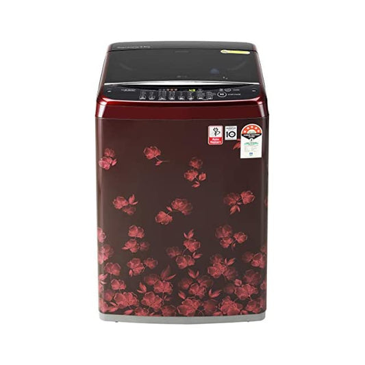 LG 6.5 Kg 5 Star Smart Inverter Fully-Automatic Top Loading Washing Machine (T65SJDR1Z, Red Floral Pattern, Punch+3)