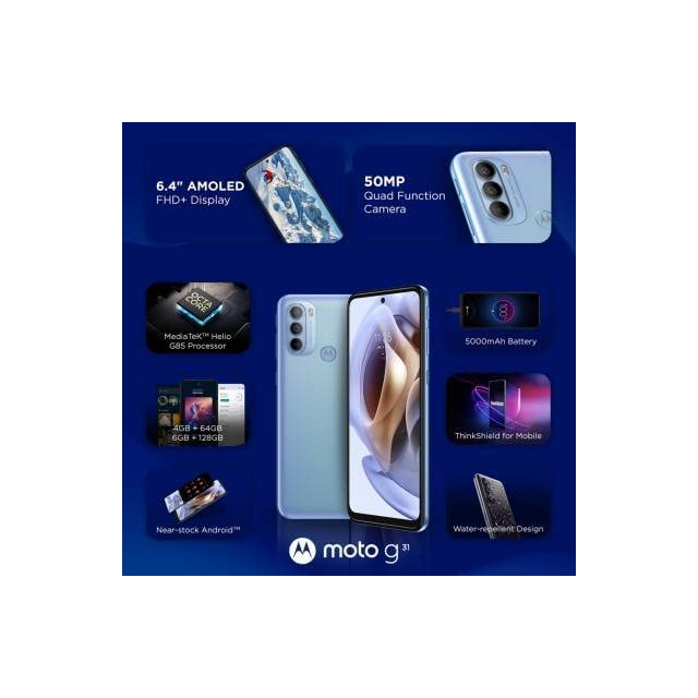 Motorola g31 (Baby Blue, 128 GB) (6 GB RAM)