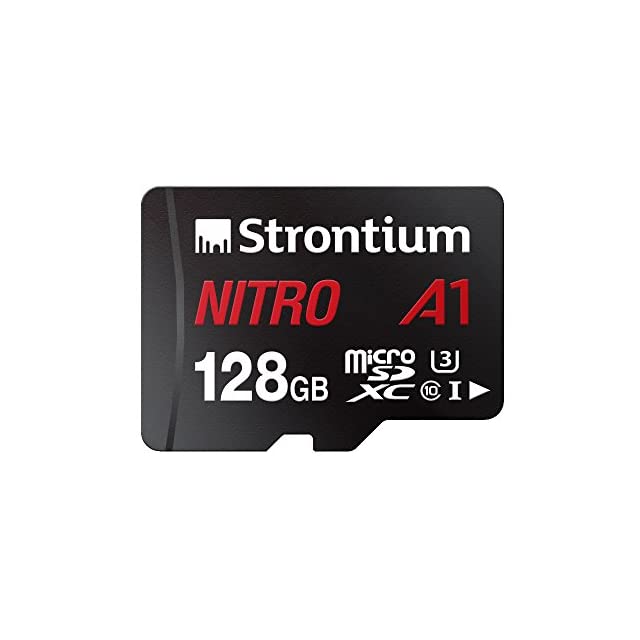 Strontium Nitro A1 128GB Micro SDXC Memory Card 100MB/s A1 UHS-I U3 Class 10 with High Speed Adapter for Smartphones Tablets Drones Action Cams (SRN128GTFU3A1A)